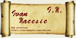 Ivan Maćešić vizit kartica